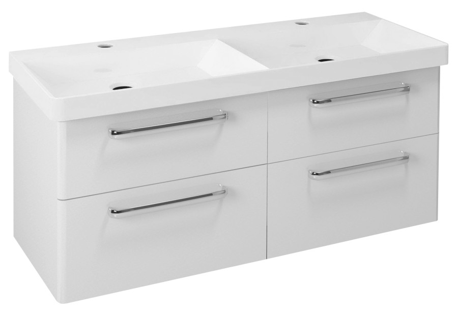 THEIA dvojumyvadlová skříňka 116x50x44,2cm, 4xzásuvka, bílá TH120-3030