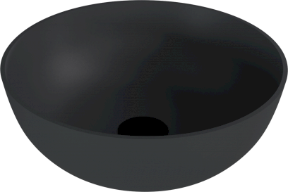 BANERA ROUND umyvadlo na desku, litý mramor, průměr 39cm, antracit mat 14337.51