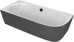 SUSSI L rohová stojící vana litý mramor 160x70x49,5cm, bílá/antracit mat 90191L.52