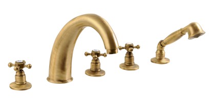 ANTEA pětiprvková baterie na okraj vany, bronz 3316