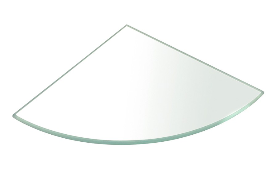 Rohová police 200x200x8mm, čiré sklo 23487