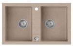 GR2222 (44501) Granitový dvojdřez, 78x48cm, béžová GR2222