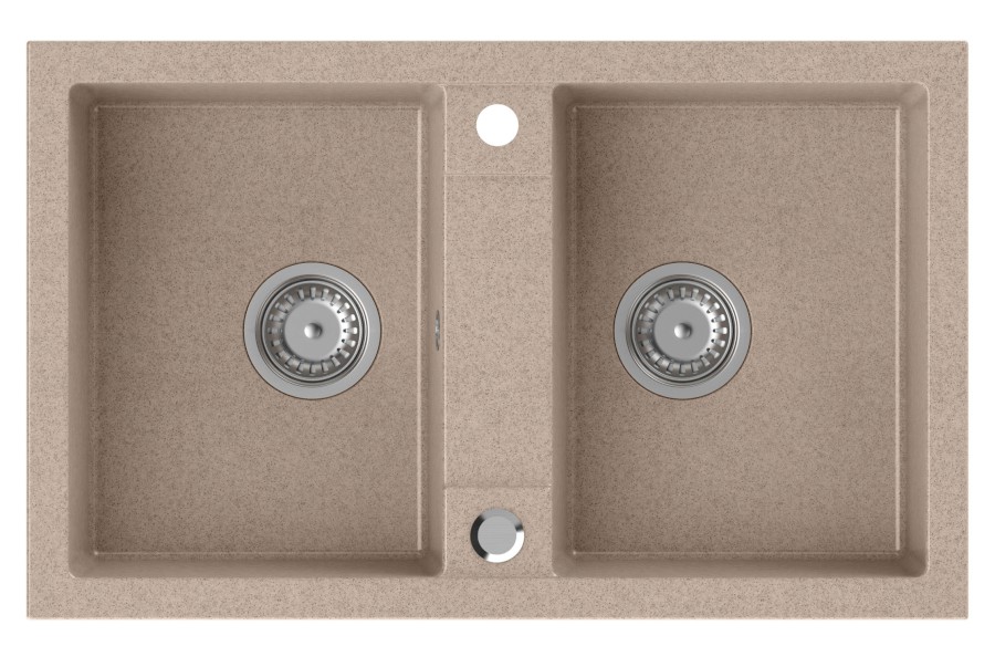 GR2222 (44501) Granitový dvojdřez, 78x48cm, béžová GR2222