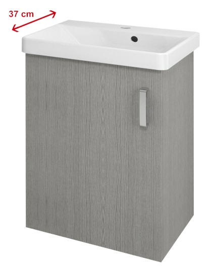 THEIA umyvadlová skříňka 50,9x70x35cm, 1x dvířka, levá, dub stříbrný TH057-1111