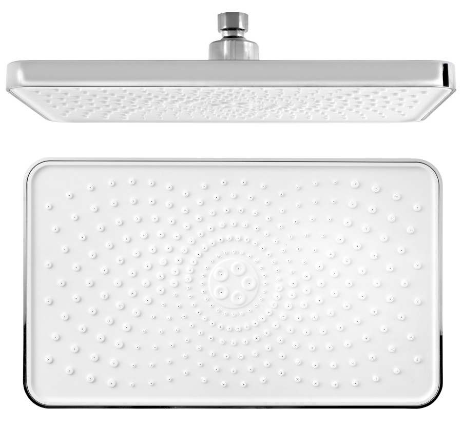 SK851 (53339) Hlavová sprcha, 300x180mm, silikon trysky, ABS/chrom/bílá SK851