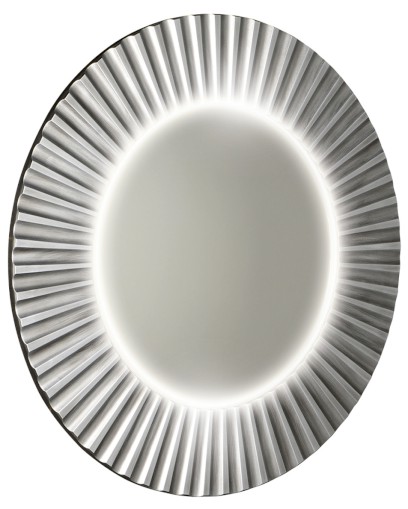 PRIDE STRIP kulaté zrcadlo s LED osvětlením v rámu ø 90cm, stříbrná PD952