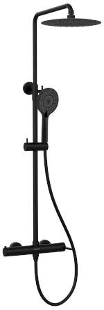 AF139B (53116) ICONIC sprchový sloup s pákovou baterií, černá mat AF139B