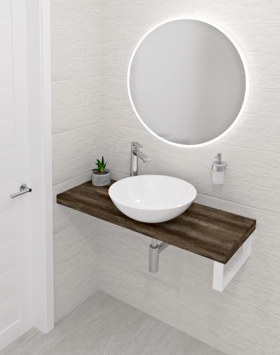 AVICE deska pod umyvadlo 130x36cm, tl.5cm, dub tmavý AV13611