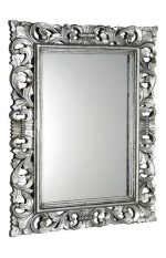SCULE zrcadlo ve vyřezávaném rámu 70x100cm, stříbrná IN156