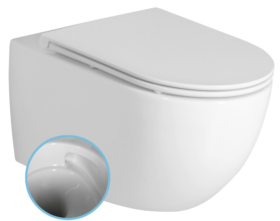 FULDA závěsná WC mísa, Vortex Rimless, 36x52,5cm, bílá 201.408.4