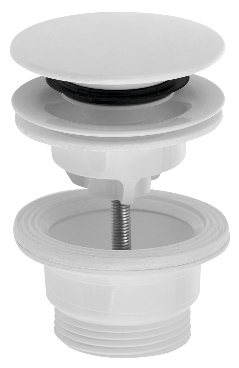 151.308.0 (58684) Umyvadlová výpust 5/4“, click-clack, velká zátka, 4-45mm, ABS/bílá 151.308.0