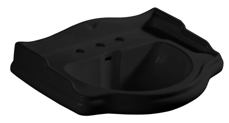 104631-3 (52019) RETRO keramické umyvadlo 69x52cm, 3 otvory, černá mat 104631-3