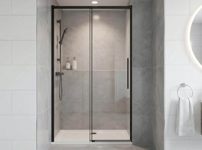 LUXOR BLACK sprchové dveře 1400mm, čiré sklo GU1214B