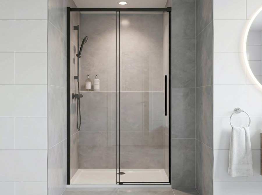 LUXOR BLACK sprchové dveře 1400mm, čiré sklo GU1214B