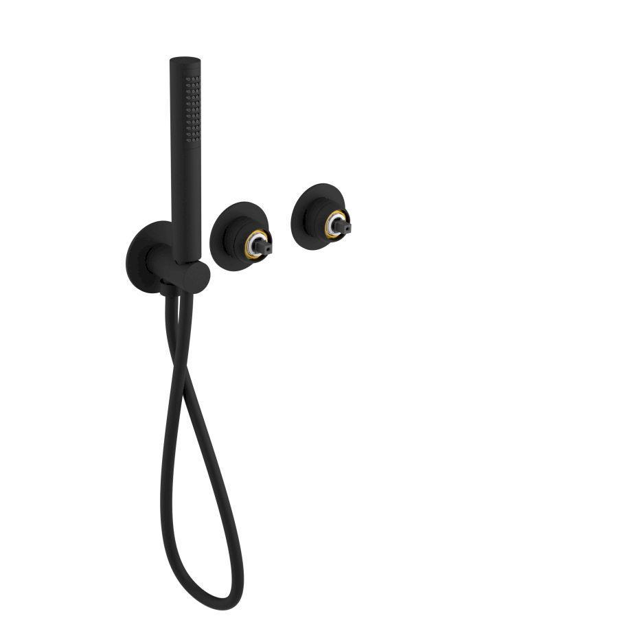 UT045B-1 (57417) ULTRAMIX tělo podomítkové sprchové/vanové baterie s ruční sprchou, 2 výstupy, černá mat UT045B-1