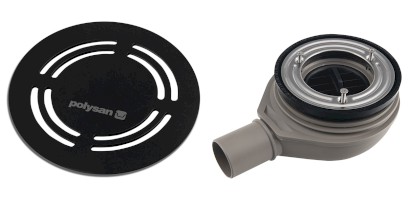 FLEXIA vaničkový sifon, průměr 90mm, DN40, kruhová krytka černá 17781