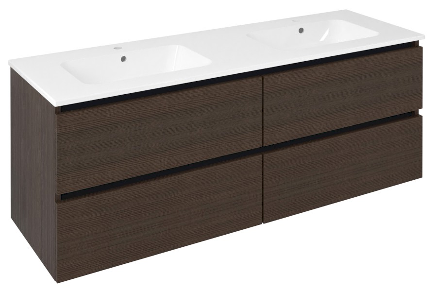 EZ141-1616 (60256) EZARA dvojumyvadlová skříňka 140x55x46cm, borovice rustik EZ141-1616