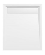 VARESA sprchová vanička z litého mramoru se záklopem, obdélník 100x80cm, bílá 71605