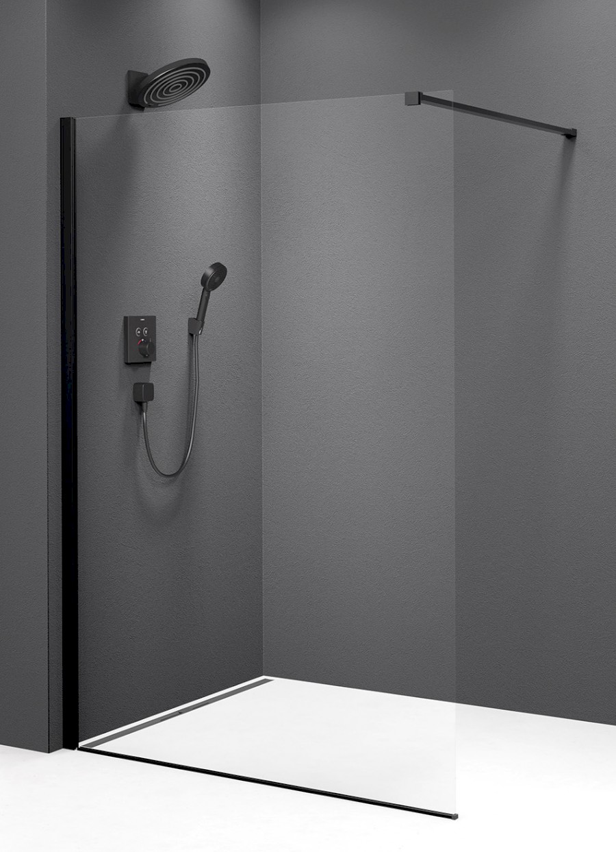 MODULAR SHOWER BLACK jednodílná zástěna pevná k instalaci na zeď, 800 mm MS1-80B