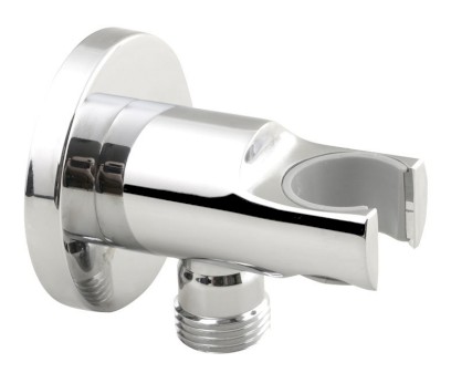 Držák sprchy kulatý, pevný, s vyústěním, chrom 1205-09