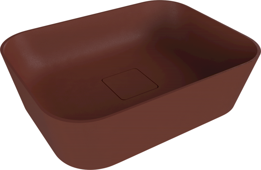 14596.71 (58429) BANERA SQUARE umyvadlo na desku, litý mramor, 50x36cm, hnědá mat 14596.71