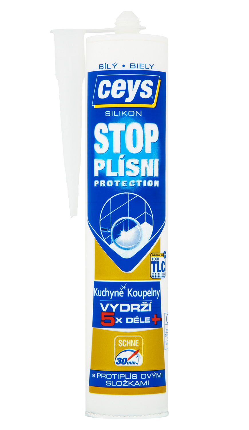 STOP PLÍSNI, sanitární silikon, 280ml, bílá 42505540