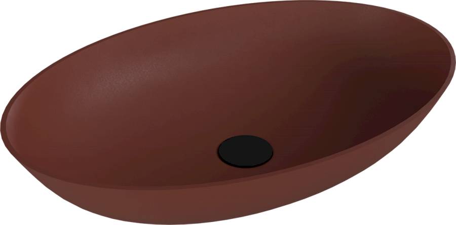14397.71 (58419) BANERA OVAL umyvadlo na desku, litý mramor, 60x40cm, hnědá mat 14397.71
