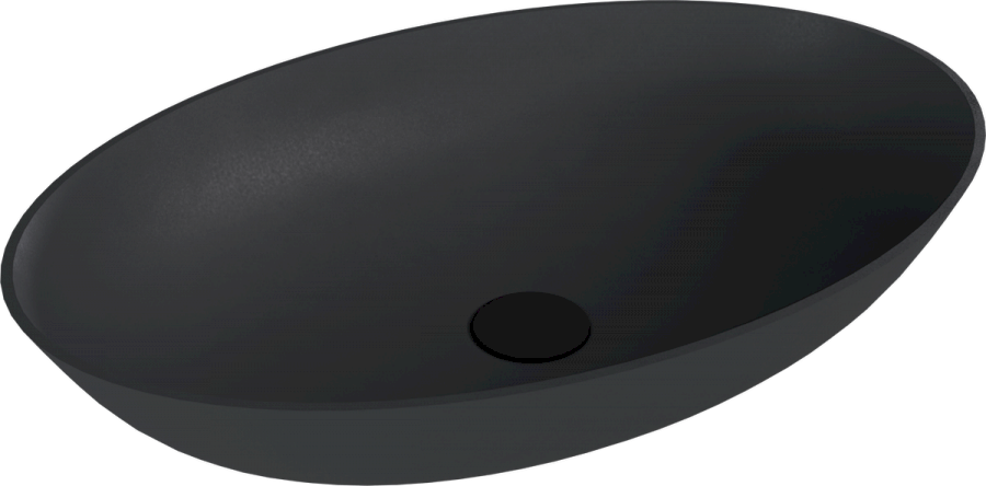 14397.51 (58417) BANERA OVAL umyvadlo na desku, litý mramor, 60x40cm, antracit mat 14397.51