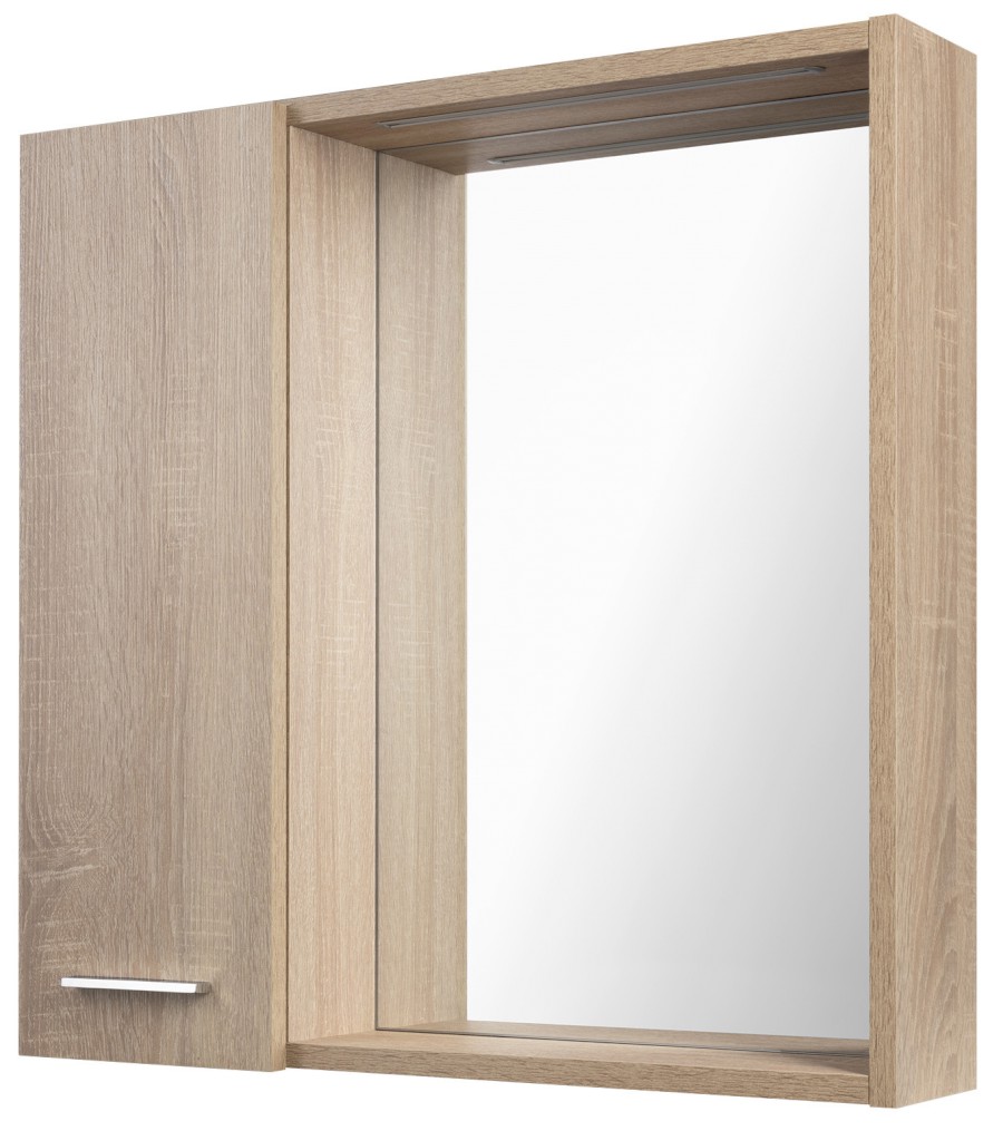 45027S (61035) ZOJA/KERAMIA FRESH STRIP galerka s LED osvětlením, 60x60x14cm, levá, dub platin 45027S