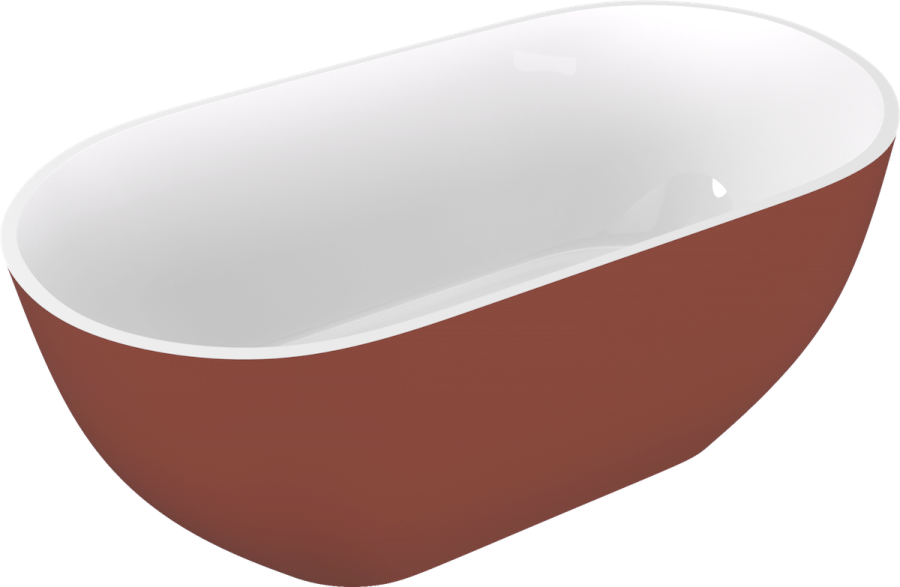 71842.72 (57557) REDUTA volně stojící vana litý mramor 171x81x58cm, bílá/hnědá mat 71842.72