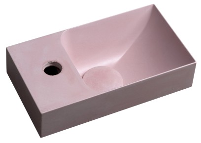 PICCOLINO betonové umývátko 30,8x17cm, baterie vlevo, růžová PK30021