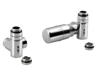 CORNER COMBI připojovací sada ventilů termostatická triaxiální, pravé provedení, chrom CP3022S