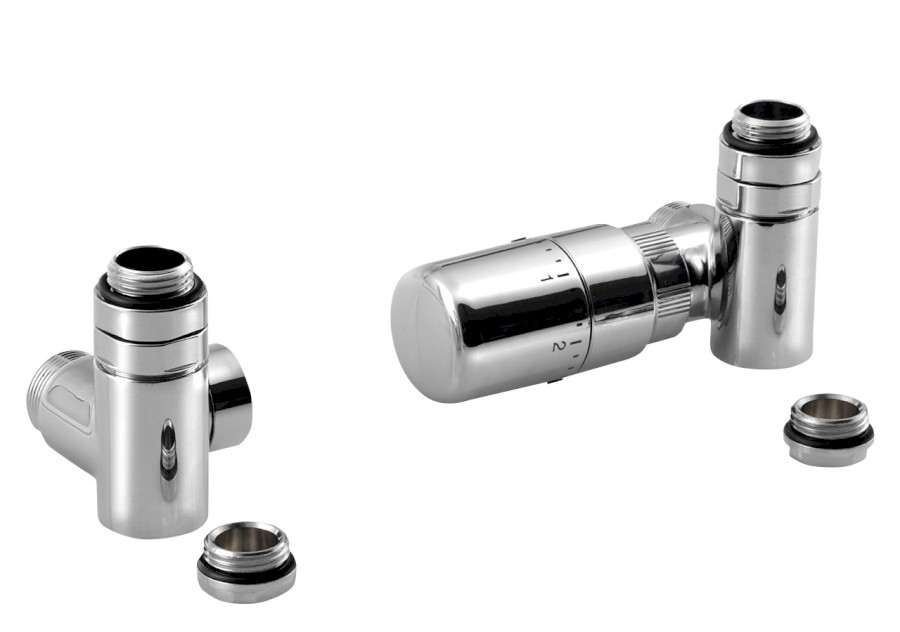 CORNER COMBI připojovací sada ventilů termostatická triaxiální, pravé provedení, chrom CP3022S