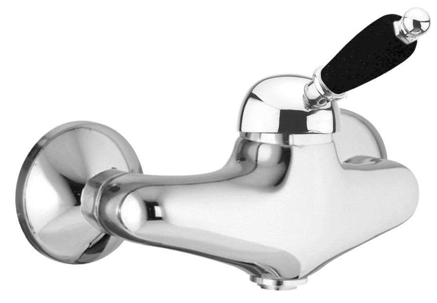 KIRKÉ BLACK nástěnná sprchová baterie, černá páčka, chrom KI11NC