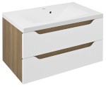 WA080-3025 (59749) WAVE umyvadlová skříňka 79,7x45x47,8cm, bílá/dub cuneo WA080-3025