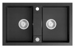 GR2224 (44502) Granitový dvojdřez, 78x48cm, černá GR2224