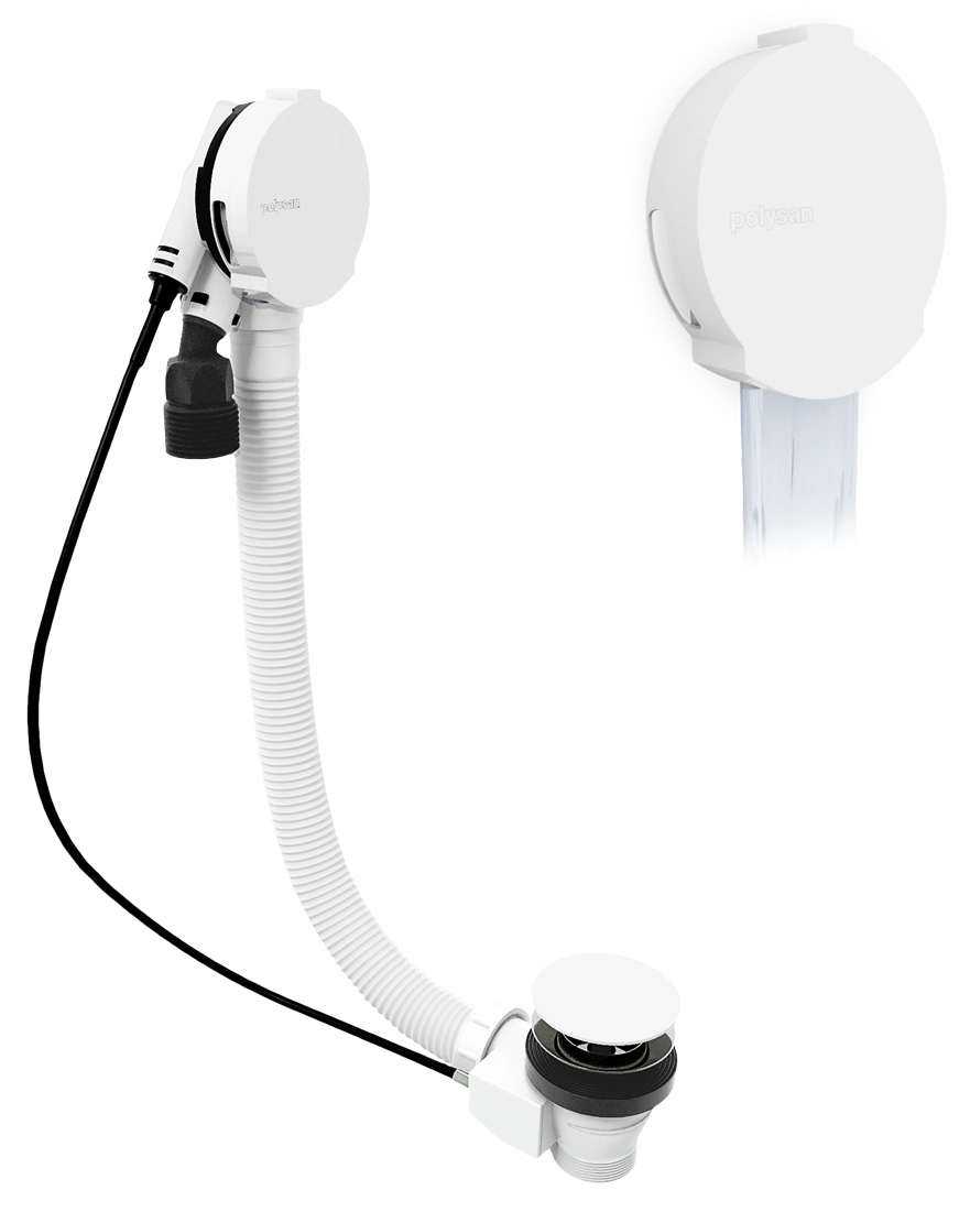 71851.10 (53672) Vanová souprava s napouštěním, bovden, délka 600mm, zátka 72mm, bílá 71851.10