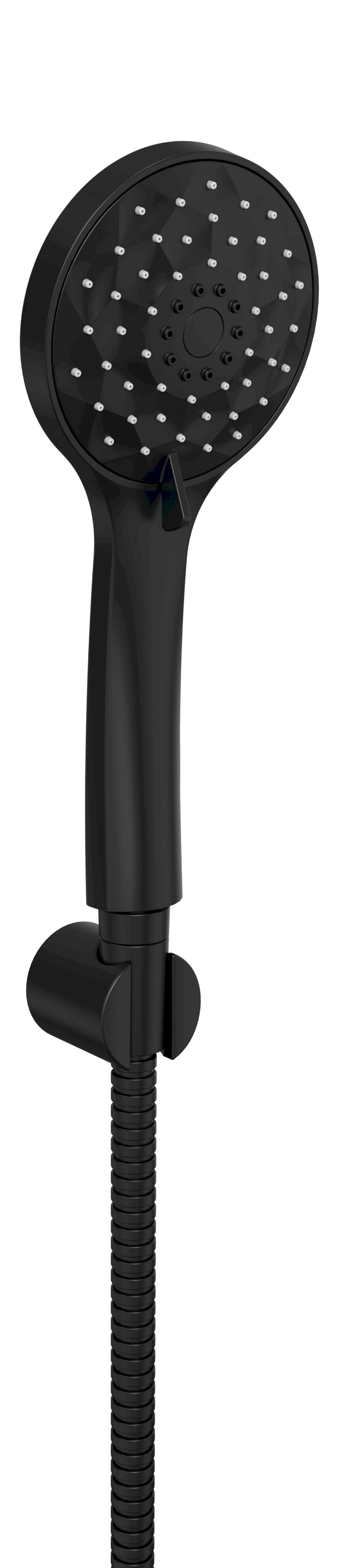 1204-61B (59584) Sprchová souprava, 4 režimy sprchování, silikon trysky, pevný držák, hadice 1500mm, černá mat 1204-61B