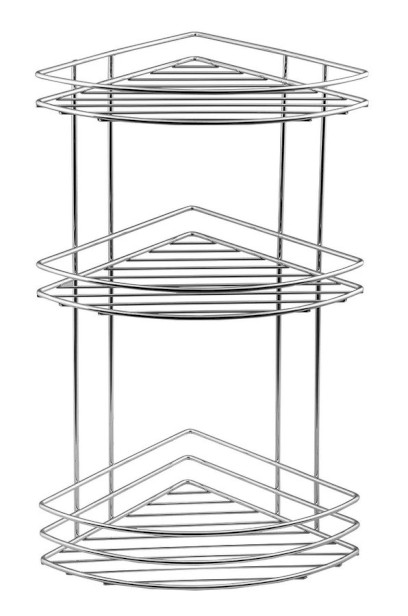 CHROM LINE drátěná rohová police trojitá, chrom 37015