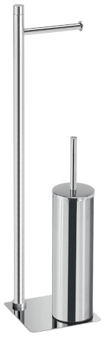 TR3213 (56778) TRILLY stojan s držákem na toaletní papír a WC štětkou, hranatý, chrom TR3213