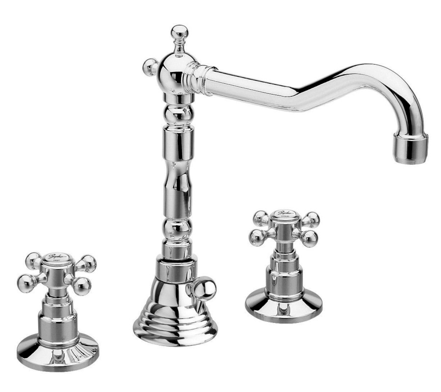 3221 (10819) ANTEA tříprvková umyvadlová baterie s retro hubicí, s výpustí, chrom 3221