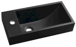 SM012B (52737) ARIANA umývátko, litý mramor, 50x25cm, baterie vlevo, černá mat SM012B
