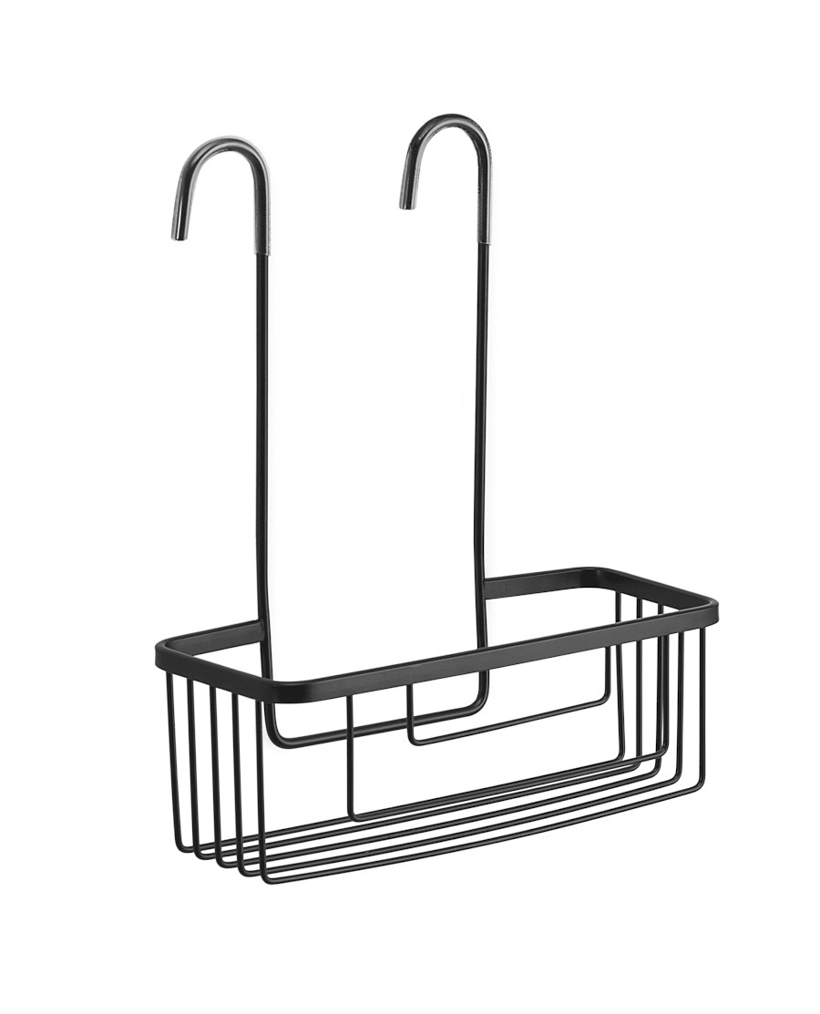 248914 (56785) SMART police do sprchy závěsná, na baterii, 300x375x120 mm, černá mat 248914