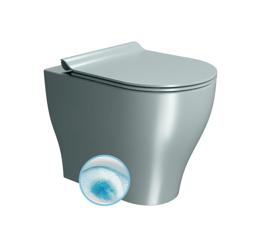 641015 (61980) TONO WC mísa stojící, Geniusflush, 36x53cm, spodní/zadní odpad, ghiaccio dual-mat 641015