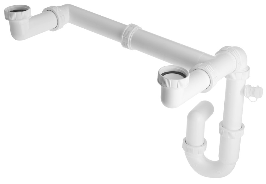 Dřezový sifon s odbočkou 6/4