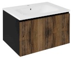 LE070-1935 (53694) LOREA umyvadlová skříňka 70x44x51,2cm, 1x zásuvka, dub collingwood/černá mat LE070-1935