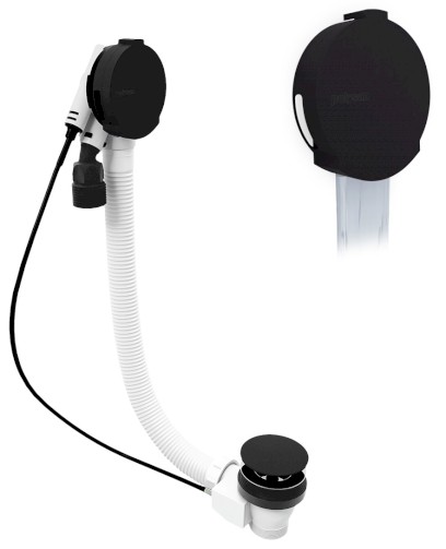 Vanová souprava s napouštěním, bovden, délka 800mm, zátka 72mm, černá mat 71853.21