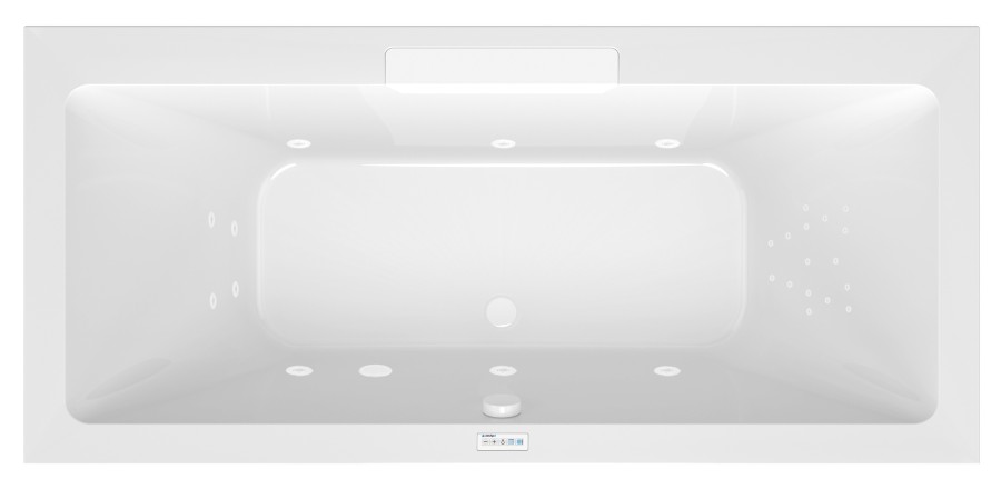 CASCATA hydromasážní vana, 185x85x45cm, kaskáda bílá, Highline Hydro, bílá 73836.101.5020