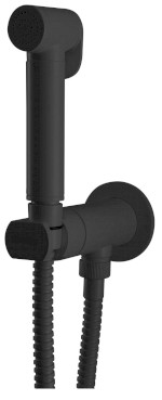 Podomítková bidetová baterie se Stop sprškou, kulatá, progresivní kartuše, černá mat DB715