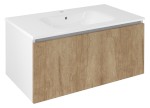 LE090-2231 (53698) LOREA umyvadlová skříňka 90x44x51,2cm, 1x zásuvka, dub alabama/bílá mat LE090-2231
